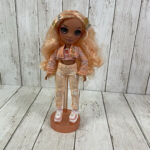 Rainbow High Georgia Bloom Fashion Doll Peach W/ Stand - EUC